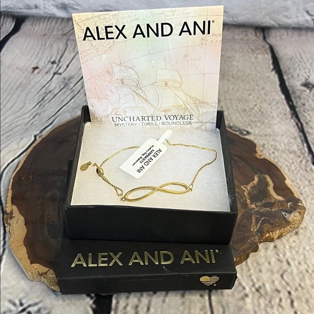 * Alex and Ani Gold Infinity Charm Bracelet